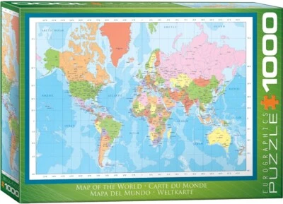 Modern Map of the World 1000 Piece Jigsaw Puzzle Eurographics New - Image 1 of 3