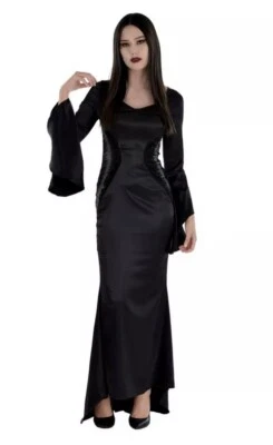 Wednesday Morticia Addams Women’s Black Costume Dress sz Large (10-12) new NIP - Image 1 of 4
