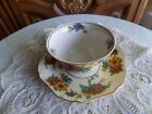 Antique John Maddock & Sons England Minerva Tea Cup and Saucer with flowers