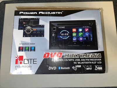 Power Acoustik PD623B 6.2" CD DVD Bluetooth USB AUX 300W Amplifier Car Stereo - Image 1 of 4