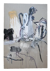 Fran White (contemporary) Abstract Mixed Media On Canvas. 'All Wrapped Up' - Picture 1 of 3