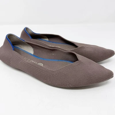 Rothys The Point Ballet Pisos en Visón Para Mujer Talla 10 Tejido Elástico Tejido Taupe Foto 1 de 4