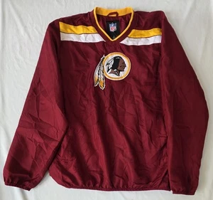 Washington Redskins V-neck Burgundy Gold Pullover Windbreaker NFL Apparel Size M - Picture 1 of 6