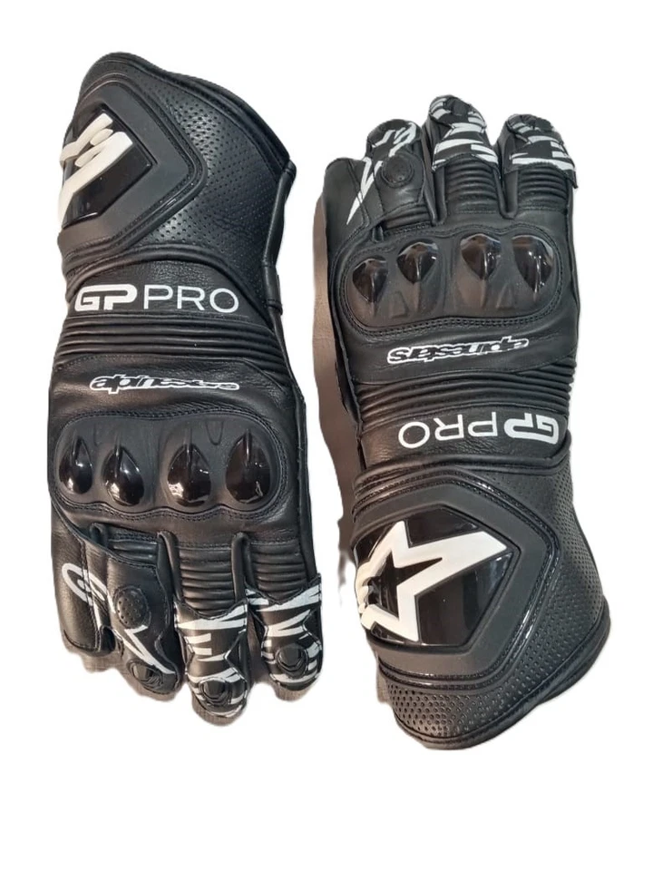 Guantes de cuero negros Alpinestars GP Pro R3 guantes de cuero para carreras de motocicletas Foto 1 de 4