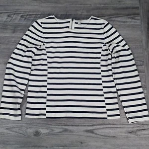 J. Crew Size Medium Sailor Stripe Top with Zipper Detail - Picture 1 of 7