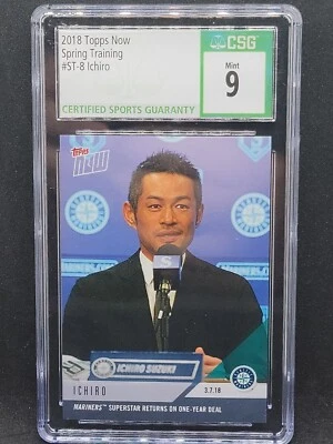 2018 Topps Now Spring Training /1206 Ichiro Suzuki #ST-8 CSG 9 Mint Mariners - Image 1 of 2