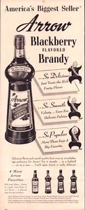 1948 Arrow Brandy Original Life Magazine Vintage Print Ad Blackberry Flavor - Picture 1 of 1