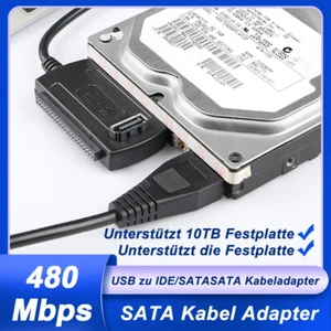 SATA/PATA/IDE Laufwerk auf USB 2.0 Adapter Konverter Kabel für 2,5/3,5 480Mbs - Bild 1 von 15