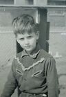 1950 OKC Serious Young Boy Western Chemise Vintage Photo