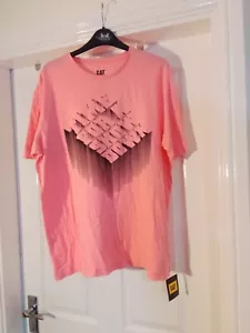 Caterpillar CAT Men's 'Time For A Show Down' Pink  T Shirt. Large. NEW - Picture 1 of 4