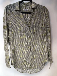 EQUIPMENT Femme NWT $280 XS Silk Silver Button Down  Blouse Bin-O - Bild 1 von 6