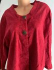 Ulla Popken Jacket Red Lace 32/34 Floral Button Down Coat Relaxed Fit Women #Wh
