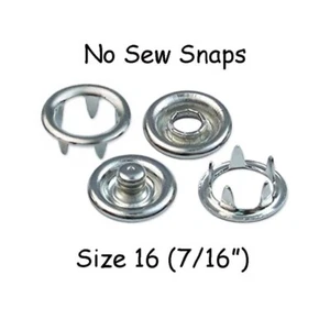 10 Silver Metal Open Ring No Sew Snap Fasteners - Size 16 (7/16") - Nickel Free - Picture 1 of 1