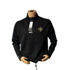 Antigua Mens New Orleans Sains 1/4 zip black sweater size Medium NWT$60