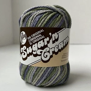 Lily Sugar 'N Cream Cotton Yarn COUNTRYSIDE OMBRE #102002 Purple Green 2 oz. - Picture 1 of 6