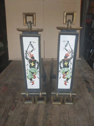 ANTIQUE TILE & BRONZE ANDIRONS Cover