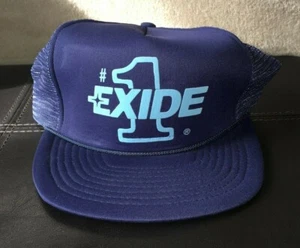 Vintage NEW Exide #1 Technologies Wide Brim Foam Mesh Snapback Trucker Cap Hat - Picture 1 of 10