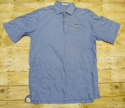 Camisa Polo Peter Millar Para Hombre Azul Talla Grande Diagonal Rayas Logo Kinloch Foto 1 de 4