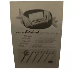 Pluma Estilográfica Esterbrook 1952 De Colección Cada Escritor Anuncio Anuncio - Imagen 1 de 3