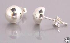 Solid 925 Sterling Silver Large 10mm Half Ball Dome Stud Earrings X'mas GIFT BOX