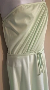 Vintage Mint Green Dress One Shoulder - Picture 1 of 3