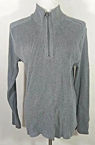 Suéter Michael Kors Mujer Gris Medio Acanalado Manga Larga Cremallera Pullover - Imagen 1 de 7