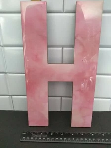 ASHLAND Summer Pink Letter H Wall  Decor New Wood Ceramic 6 - Picture 1 of 3