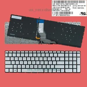 for HP Pavilion 15-ab 15-as 15-bc m6-aq000 Keyboard Latin Spanish Silver BACKLIT