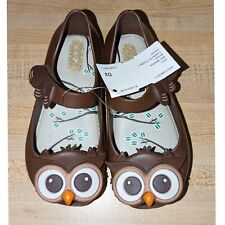 Mini Melissa Ultragirl  Owl Mary Jane Shoes Toddler Girls Size 8 Brown