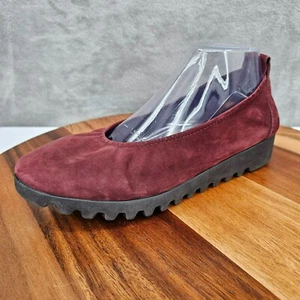 Pisos de ballet Aetrex Brianna 8,5 cuero nobuck rojo borgoña apoyo ortopédico - Imagen 1 de 16