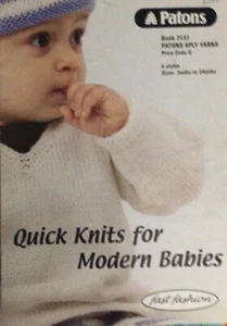 Patons Quick Knits for Modern Babies pattern booklet Sizes 3mths - 24mths - Picture 1 of 8