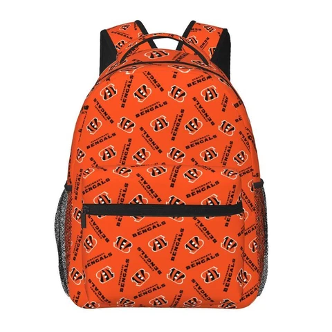 Cincinnati Bengals Casual Backpack Lightweight Student Backpack Travel Bags Cover
