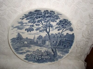 Plato de cena Holmar pueblo inglés japonés patrón estilo vajilla de transferencia azul - Imagen 1 de 3