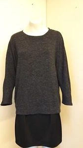 A/1 Wardrobe Dark Grey Jumper Long Sleeve Scoop Neck - Size 16 (44) - Lovey! - Picture 1 of 4