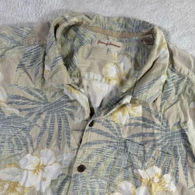 Tommy Bahama Shirt Mens XLX 100% Silk Hawaiian Floral Palm Princeville Logo EUC - Image 1 of 4