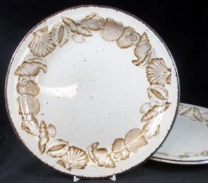 Midwinter Seascape Lot of 2 Dinner Plates with Shell Design - Picture 1 of 5