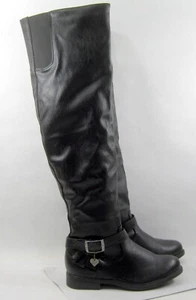 new ladies Black 1.5"block Heel Over Knee   Boots women Size    8 - Picture 1 of 6