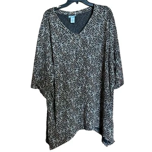 Catherines Top Damen 3X Mehrfarbig Animal Print Stretch Struktur Bluse Damen - Bild 1 von 8