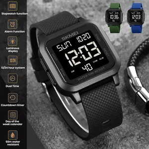 Relojes para hombre, relojes deportivos militares digitales simples, esfera grande LED impermeable - Imagen 1 de 20