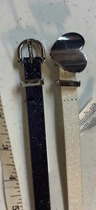 Lot Of 2 Old Navy Belts Girls Small White & Purple With Sparkles Pre Owned - Picture 1 of 6