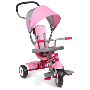 Radio Flyer 4 in 1 Stroll N Trike Adjustable Stroller Tricycle, Pink (Open Box) - Picture 1 of 12