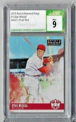 2017 Panini Diamond Kings Stan Musial Artist's Proof Red CSG 9 - Image 1 of 2