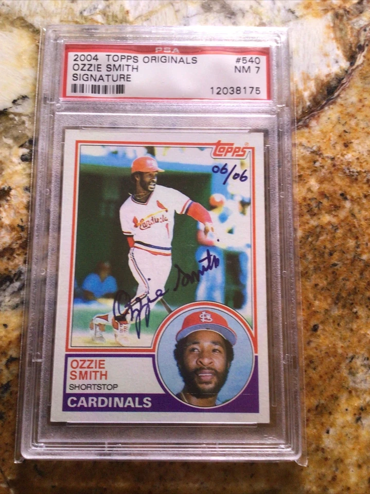 OZZIE SMITH 2004 TOPPS ORIGINALS SIGNATURE #06/06 AUTO PSA 7 NM CARDINALS - Image 1 of 4
