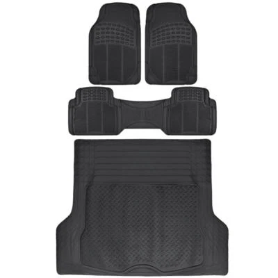 Black Rubber Floor Mats Cargo Liner Set for Car SUV Truck - Ridgeline HD⭐⭐⭐⭐⭐ - Image 1 of 4