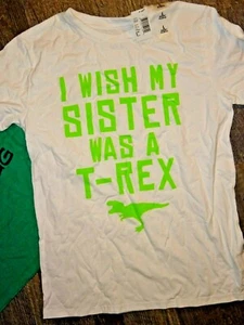 Boys t-shirt LARGE ~ i wish sister was a t-rex dinosaur - Picture 1 of 2