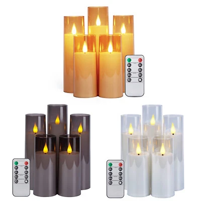 5PCS LED Flameless Battery Operated Candles Flickering Flame with Timer Remote - Image 1 of 4