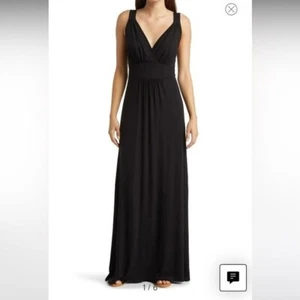 NWT Loveapella Womens Black Empire Waist Sleeveless Maxi Dress XL PLUS - Picture 1 of 9