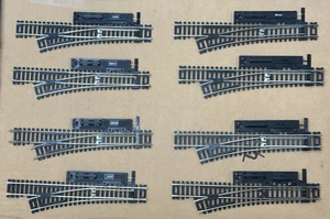 8 MANUAL  CODE 100 ATLAS L/H SNAP HO SCALE NICKEL SILVER #4 TURNOUTS - FREE SHIP - Picture 1 of 3