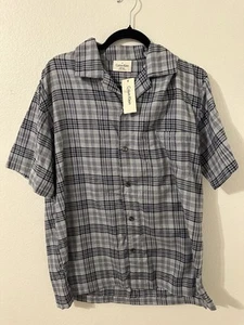 Calvin Klein Men's Medium Blue Short Sleeve Cotton Denim Button-Up Shirt - Picture 1 of 2