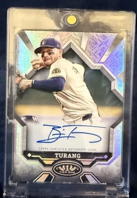 2025 Topps Tier One Brice Turang Break Out Autographs Holo Silver Foil /10 - Image 1 of 3